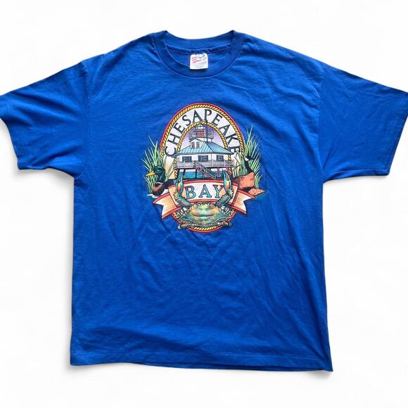 Vintage 1988 Chesapeake Bay Goose Crab Duck Single Stitch T-Shirt Men's XL - Picture 1 of 6